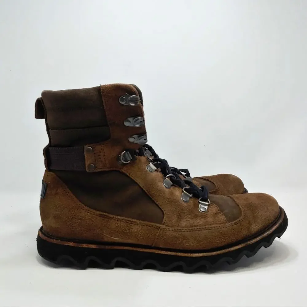 Sorel Mad Mukluk Lace Up Boot‎ NM1926 Brown Black Waterproof 8.5 EU 42 Leather